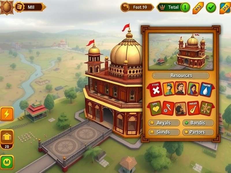 Indian Royals Dominion gameplay screenshot showing royal palace